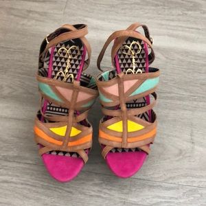 Jessica Simpson Color Block Wedges 7.5